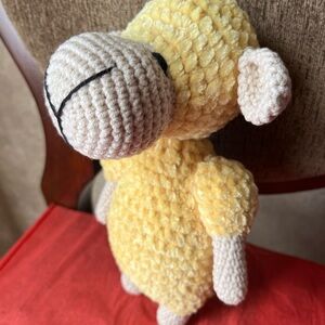 Crochet Handmade Yellow and Cream Plush Toy Sheep 9”new without tag